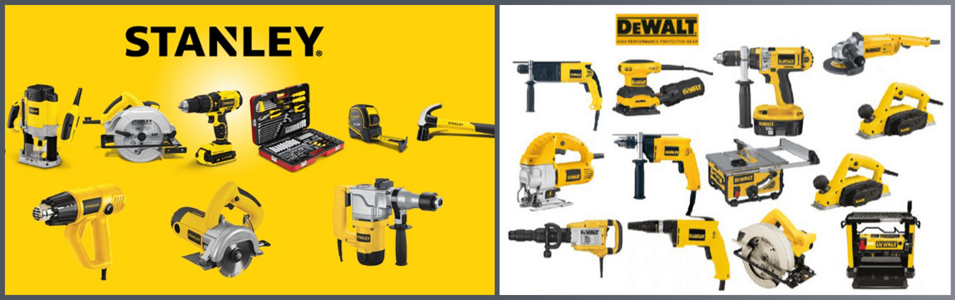 Stanley hand tools and Dewalt Power tools